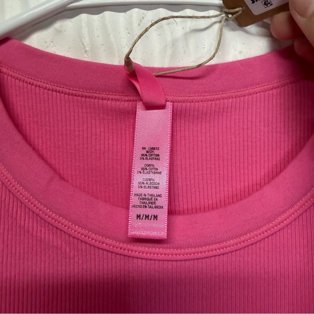 SKIMS Cotton Limited Edition Pink Ribbed Tank Mini Dress – Size M | NWT - Picture 6 of 9